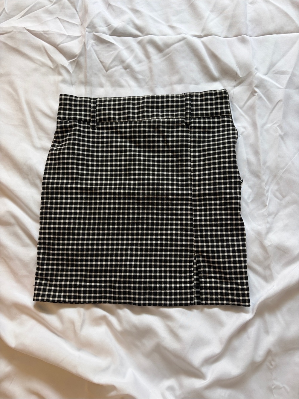 Black and White Check Mini Skirt Small